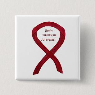 Brain Aneurysm Awareness Ribbon Custom Art Pin