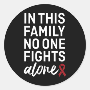 Brain Aneurysm Awareness Ribbon Family Support Gro Classic Round Sticker