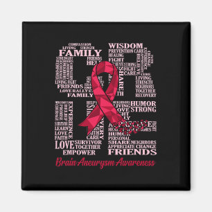 Brain Aneurysm Awareness Ribbon Month Support Grap Magnet