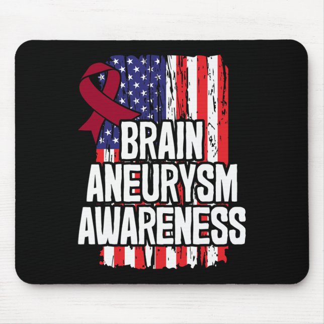 Brain Aneurysm Awareness Ribbon  Mouse Pad (Front)