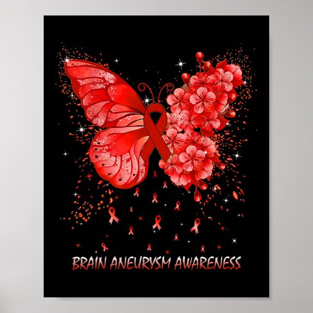 Brain Aneurysm Awareness Ribbon  Poster (Front)