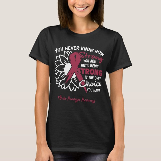 Brain Aneurysm Awareness Ribbon Support Gifts T-Shirt (Front)