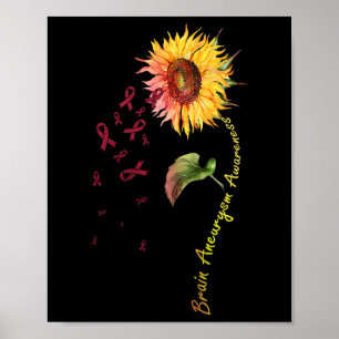 Brain Aneurysm Awareness Sunflower 1 Poster