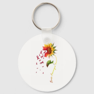 Brain Aneurysm Awareness Sunflower Awareness Ribbo Keychain