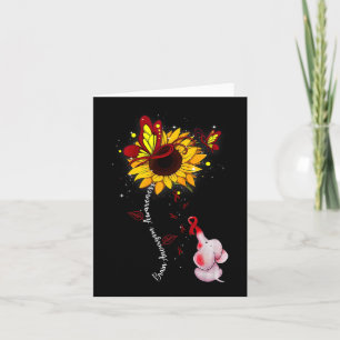 Brain Aneurysm Awareness Sunflower Elephant Men   Card