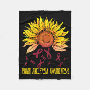 Brain Aneurysm Awareness Sunflower Fleece Blanket