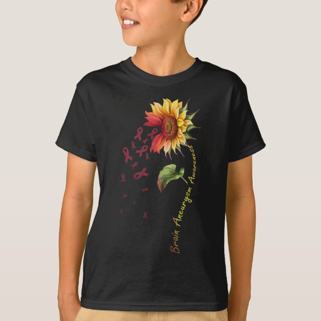 Brain Aneurysm Awareness Sunflower Shirt  (Front)