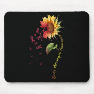 Brain Aneurysm Awareness Sunflower Shirt Mouse Pad