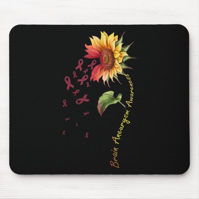 Brain Aneurysm Awareness Sunflower Shirt  Mouse Pad (Front)