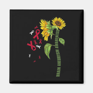Brain Aneurysm Awareness Sunflower Surgery Support Magnet
