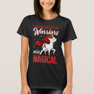 Brain Aneurysm Awareness Warrior Fun Unicorn  T-Shirt