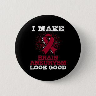 Brain Aneurysm Burgundy Awareness Ribbon 2 Inch Round Button