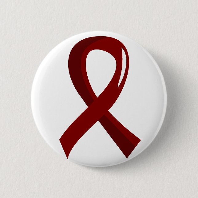 Brain Aneurysm Burgundy Ribbon 3 2 Inch Round Button (Front)