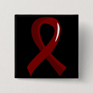 Brain Aneurysm Burgundy Ribbon 3 2 Inch Square Button