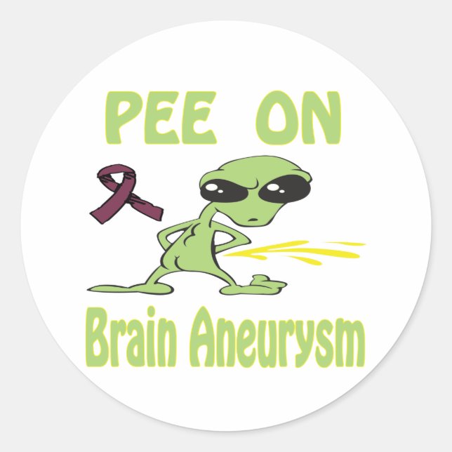 Brain Aneurysm Classic Round Sticker (Front)