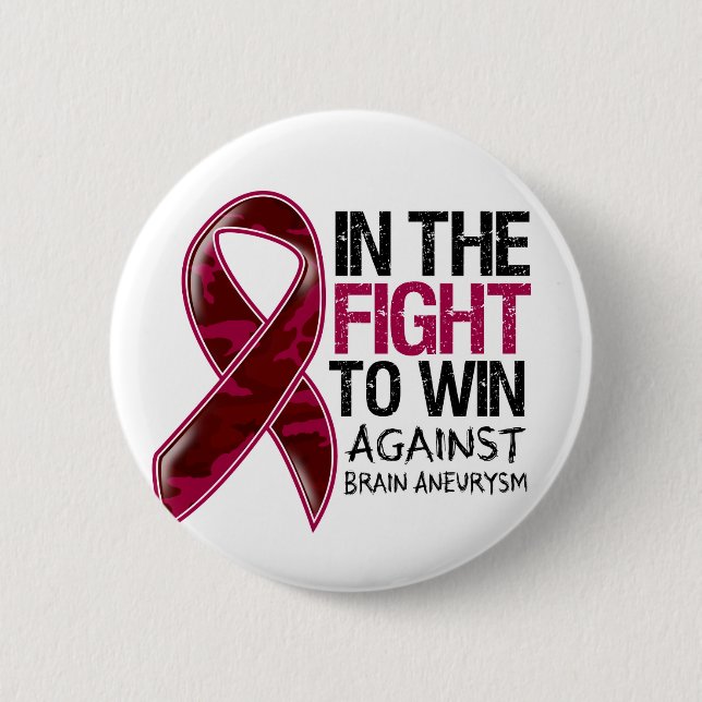 Brain Aneurysm - Fight To Win 2 Inch Round Button (Front)