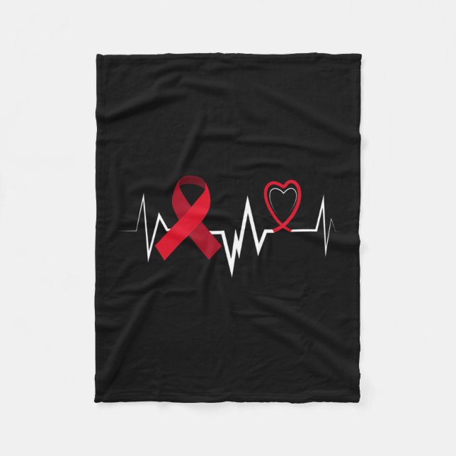 Brain Aneurysm Ribbon Brain Aneurysm Awareness  Fleece Blanket (Front)