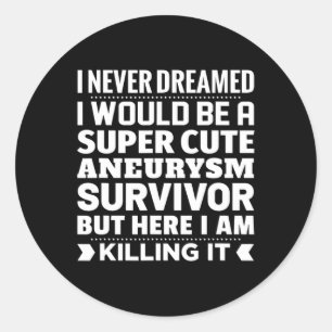 Brain Aneurysm Survivor Awareness Classic Round Sticker