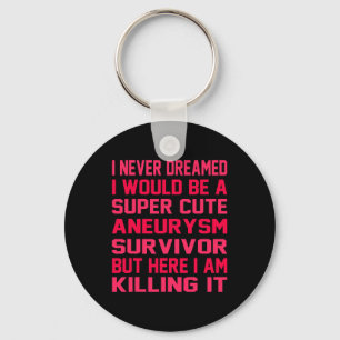 Brain Aneurysm Survivor Awareness Month Support Gr Keychain