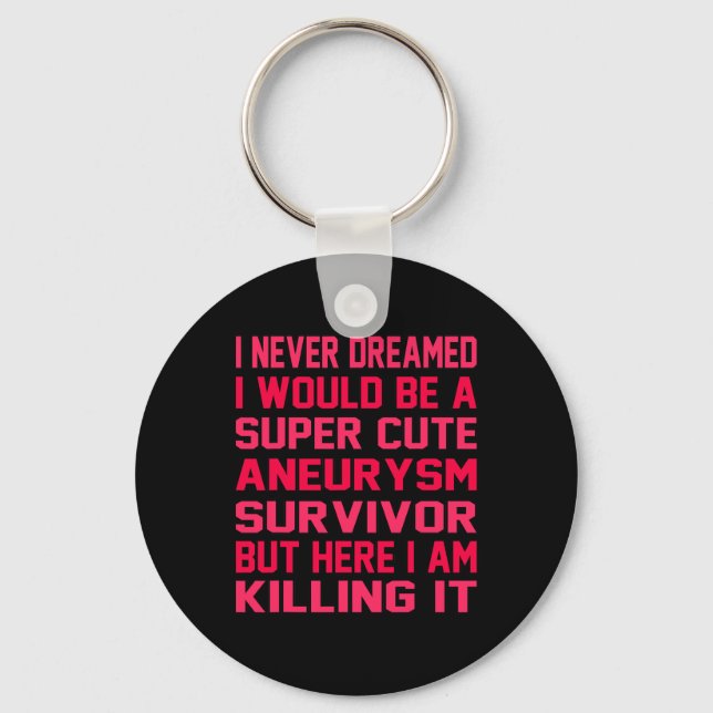 Brain Aneurysm Survivor Awareness Month Support Gr Keychain (Front)