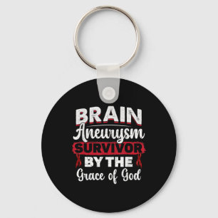Brain Aneurysm Survivor By The Grace Of God Burgun Keychain