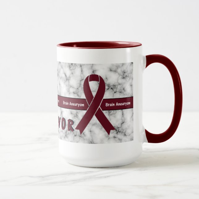 Brain Aneurysm Survivor Marbled Coffee Mug (Right)
