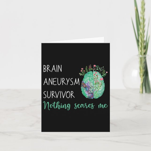 Brain Aneurysm Survivor Nothing Scares Me  Card (Front)