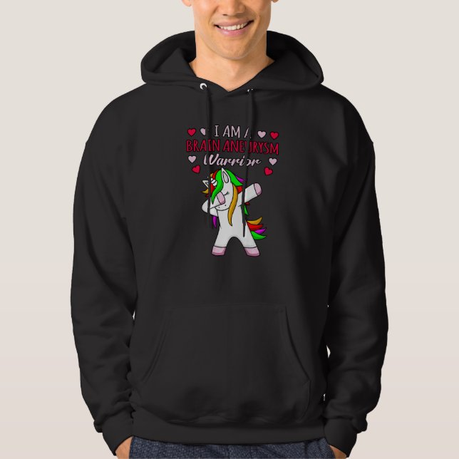 Brain Aneurysm Warrior Awareness Month Support Gra Hoodie (Front)