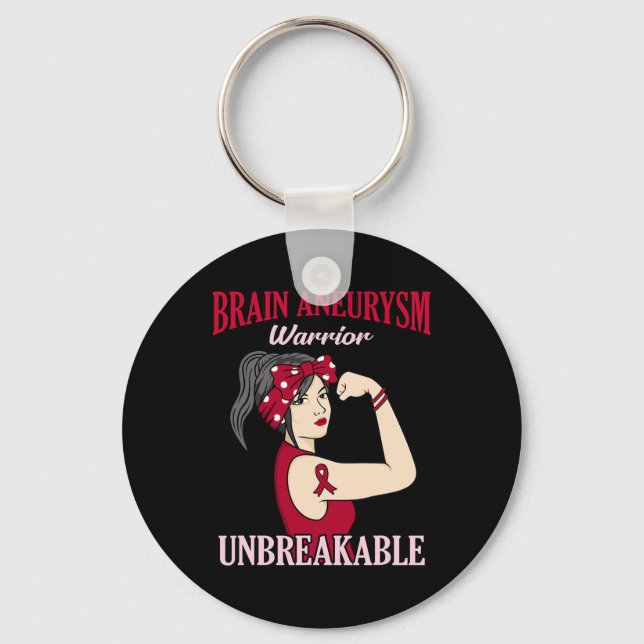 Brain Aneurysm Warrior Awareness Month Supporter G Keychain (Front)