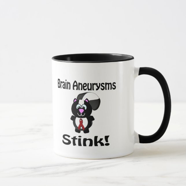 Brain Aneurysms Stink Skunk Awareness Design Mug (Right)