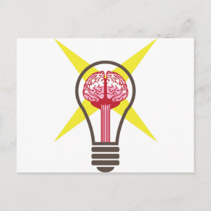 Brain bulb postcard