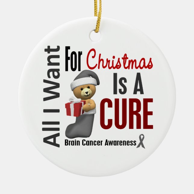 Brain Cancer All I Want For Christmas Ornaments (Front)