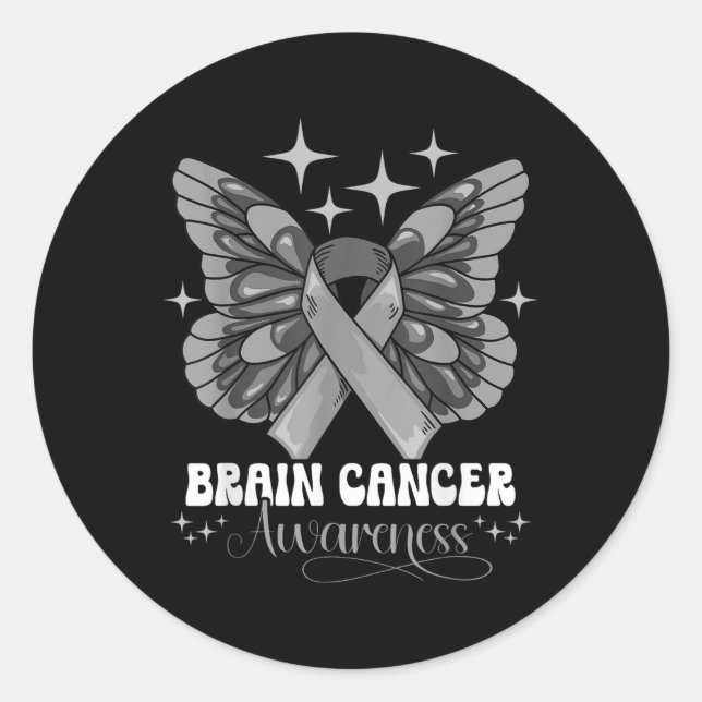 Brain Cancer Awareness _2  Classic Round Sticker (Front)