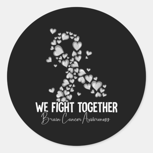 Brain Cancer Awareness 3  Classic Round Sticker (Front)