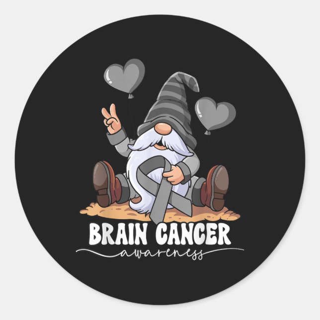 Brain Cancer Awareness  Classic Round Sticker (Front)