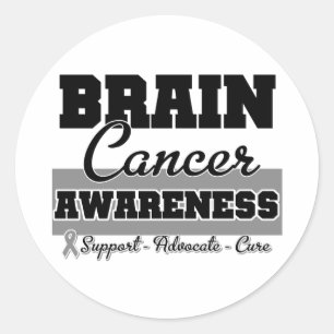 Brain Cancer Awareness Classic Round Sticker