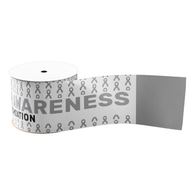 Brain Cancer Awareness Pattern Ribbon Grosgrain Ribbon (Spool)