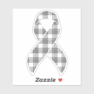 Brain Cancer Awareness Plaid Gray Ribbon