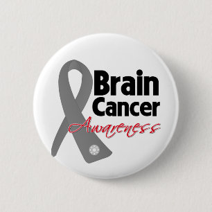 Brain Cancer Awareness Ribbon 2 Inch Round Button