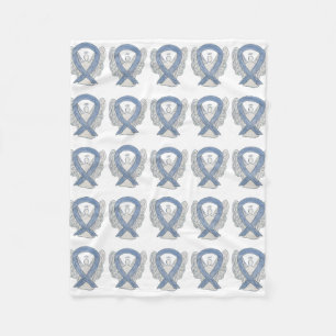 Brain Cancer Awareness Ribbon Fleece Chemo Blanket