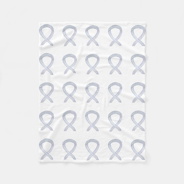 Brain Cancer Awareness Ribbon Fleece Chemo Blanket (Front)