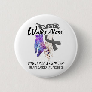 Brain Cancer Awareness Ribbon Support Gifts 2 Inch Round Button