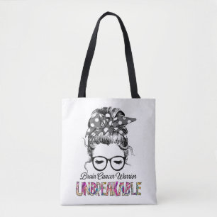 Brain Cancer Awareness Ribbon Support Gifts Tote Bag