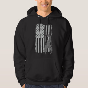 Brain Cancer Awareness - Vintage American Flag Sup Hoodie
