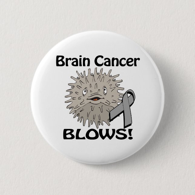 Brain Cancer Blows Awareness Design 2 Inch Round Button (Front)