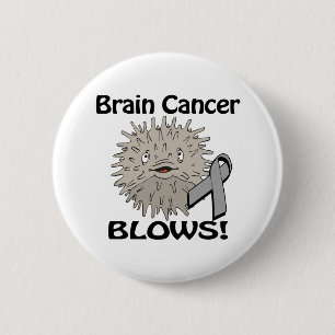 Brain Cancer Blows Awareness Design 2 Inch Round Button