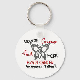 Brain Cancer Celtic Butterfly 3 Keychain