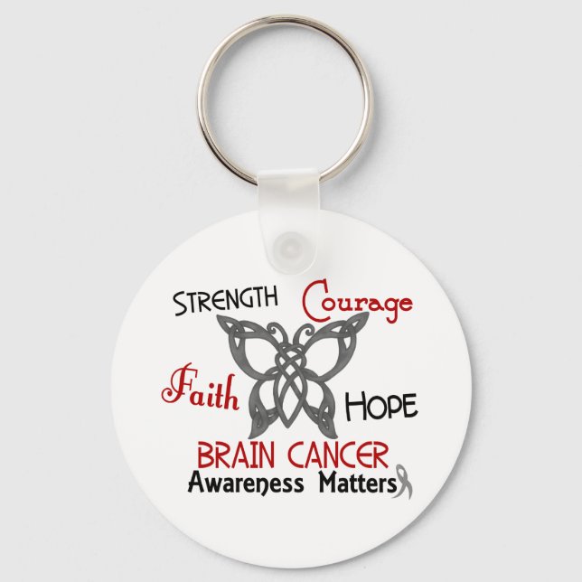 Brain Cancer Celtic Butterfly 3 Keychain (Front)