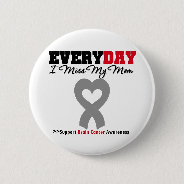 Brain Cancer Every Day I Miss My Mom 2 Inch Round Button (Front)