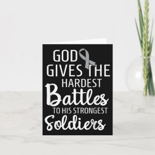 Brain Cancer Fighter Survivor Motivational Grey Ri Card